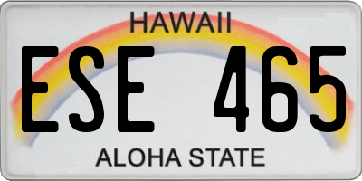 HI license plate ESE465