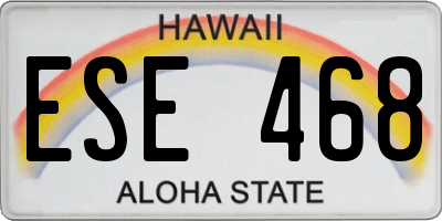HI license plate ESE468