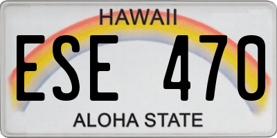 HI license plate ESE470