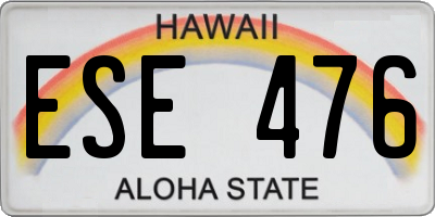 HI license plate ESE476