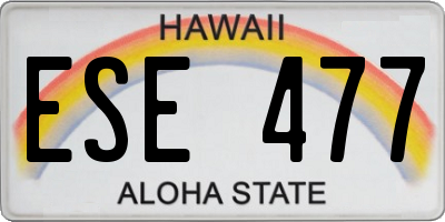HI license plate ESE477