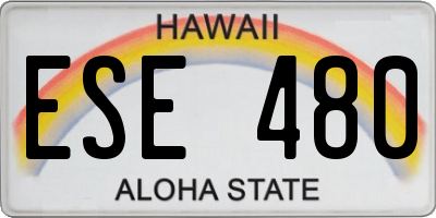 HI license plate ESE480
