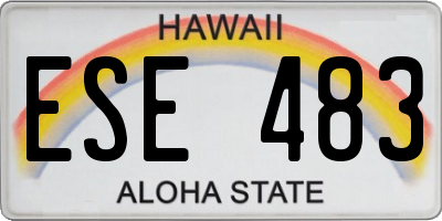 HI license plate ESE483