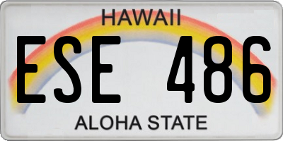 HI license plate ESE486