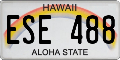 HI license plate ESE488