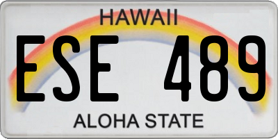 HI license plate ESE489