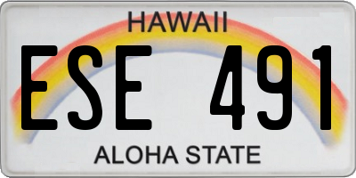 HI license plate ESE491
