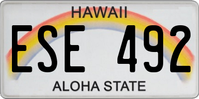 HI license plate ESE492