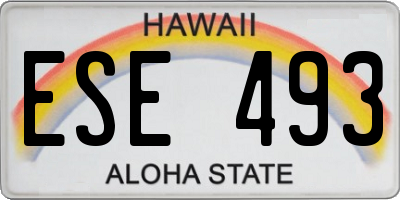 HI license plate ESE493