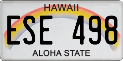 HI license plate ESE498