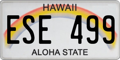 HI license plate ESE499