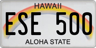 HI license plate ESE500