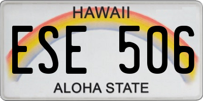 HI license plate ESE506
