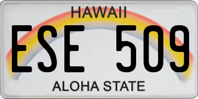 HI license plate ESE509