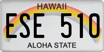 HI license plate ESE510