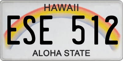 HI license plate ESE512
