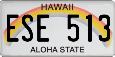 HI license plate ESE513