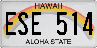 HI license plate ESE514
