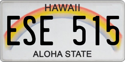 HI license plate ESE515
