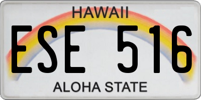 HI license plate ESE516