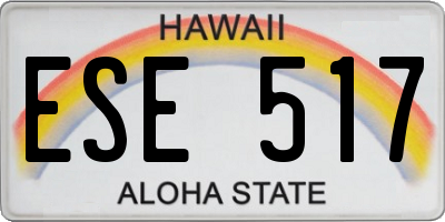 HI license plate ESE517