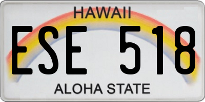 HI license plate ESE518