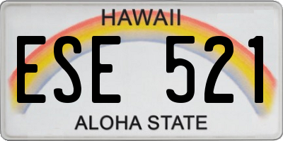 HI license plate ESE521