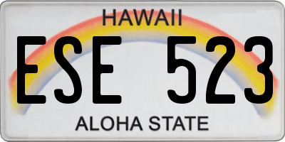 HI license plate ESE523