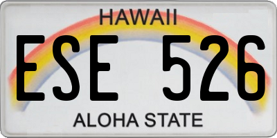 HI license plate ESE526