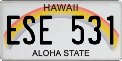 HI license plate ESE531