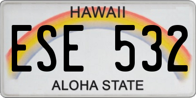 HI license plate ESE532