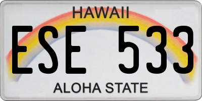 HI license plate ESE533