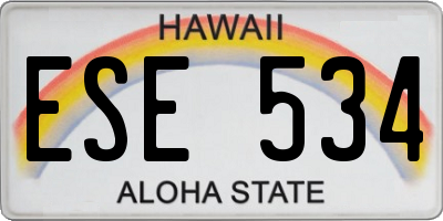 HI license plate ESE534
