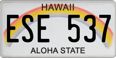 HI license plate ESE537