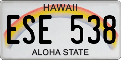 HI license plate ESE538