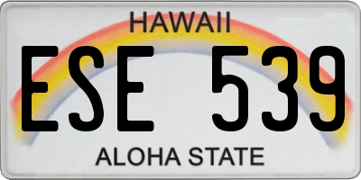 HI license plate ESE539