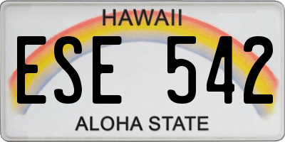 HI license plate ESE542