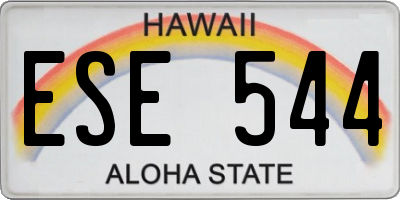 HI license plate ESE544