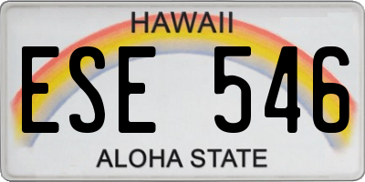 HI license plate ESE546