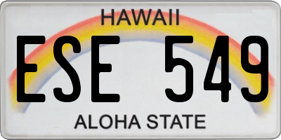 HI license plate ESE549