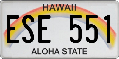 HI license plate ESE551