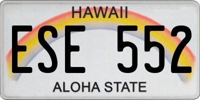 HI license plate ESE552