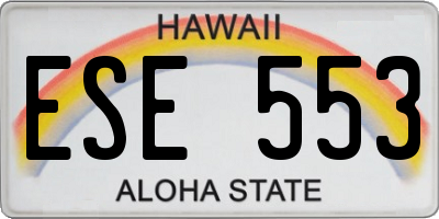 HI license plate ESE553