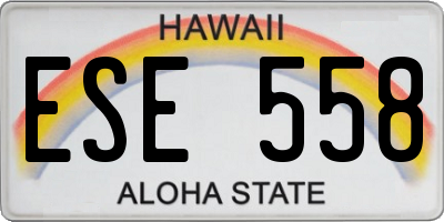 HI license plate ESE558
