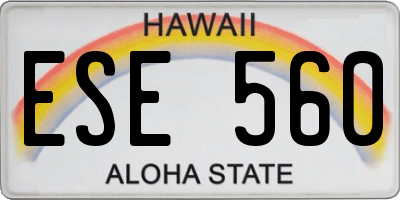HI license plate ESE560