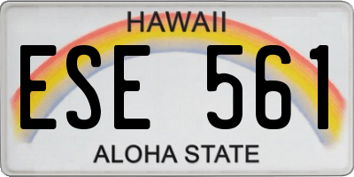 HI license plate ESE561