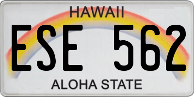 HI license plate ESE562