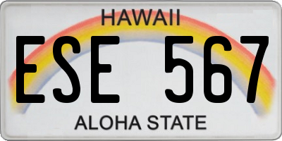 HI license plate ESE567