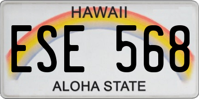 HI license plate ESE568
