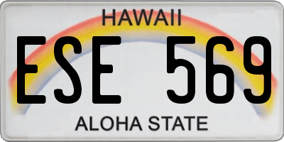 HI license plate ESE569